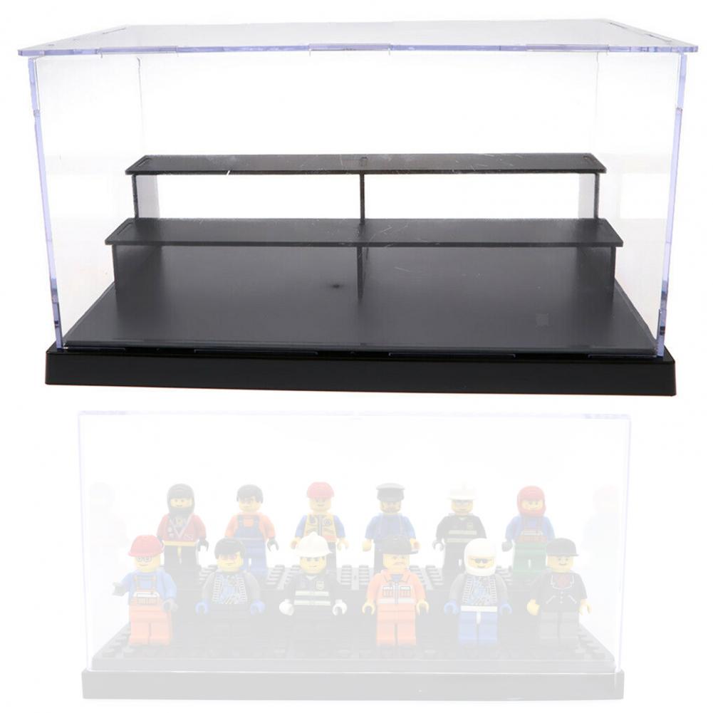 Display Case 3-Tier Dustproof Acrylic 25*14.5*17cm Clear Action Figure Model DIY Storage Box for kids children