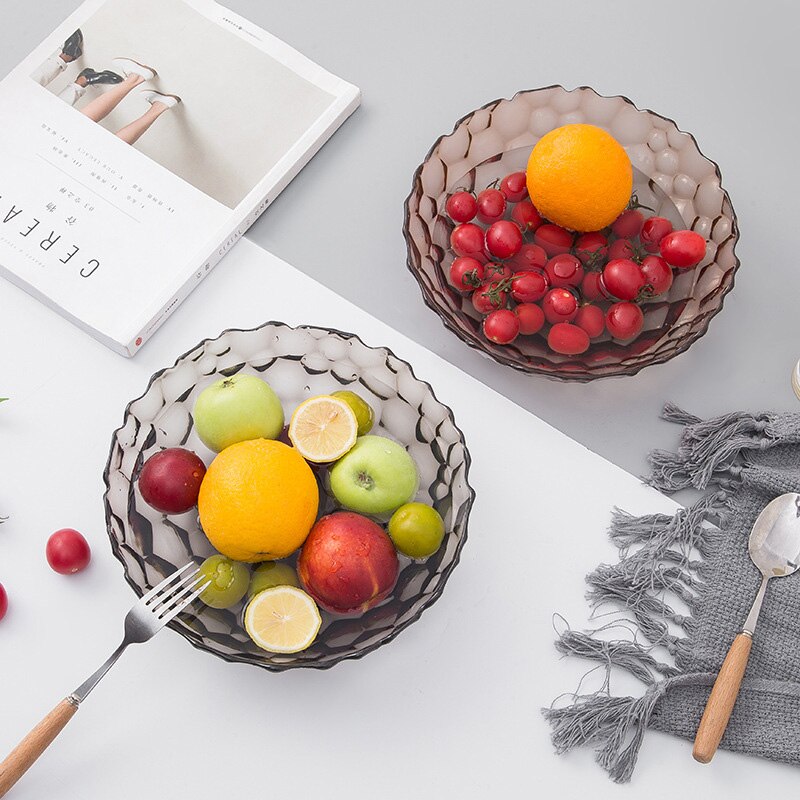 Nid d'abeille fruits bol moderne salon maison collations collations fruits secs assiette en plastique Transparent fruits assiette