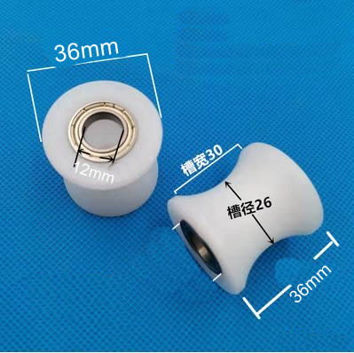 U-groef nylon katrol U-vormig Spoorwiel diameter 40 mm 50 mm 60 mm 70 mm 80 mm 120 mm Verschillende maten Geleidingsrol steunrol: Oranje