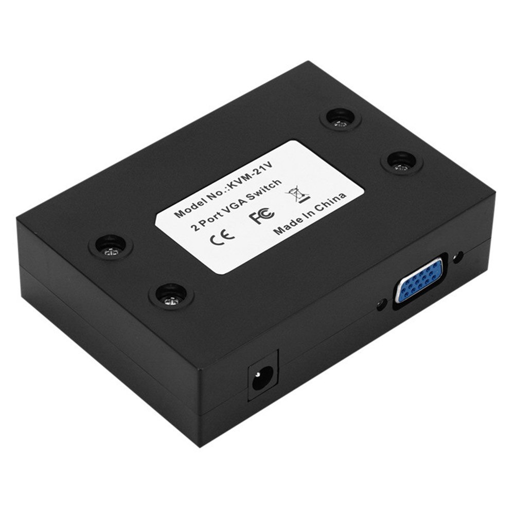 2 port tilbehør metal lcd tv manuel splitter med kabel vga switch kvm video deleboks sort bredskærm til pc skærm