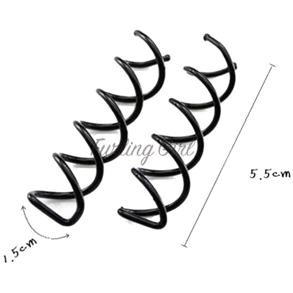 Furling Girl Pack of 6/10 Black Silver Gold Metal Spiral Hair Pin Hair Clip Bridal Wedding Accessories with Protection Tips