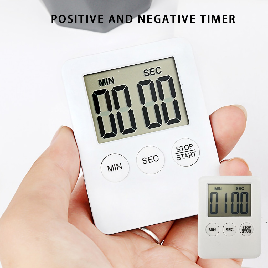 Digital Cooking Timer LCD Display Baking Countdown Alarm Button Operation Kitchen Timer Built-in Battery Kitchen Timer Alarmer