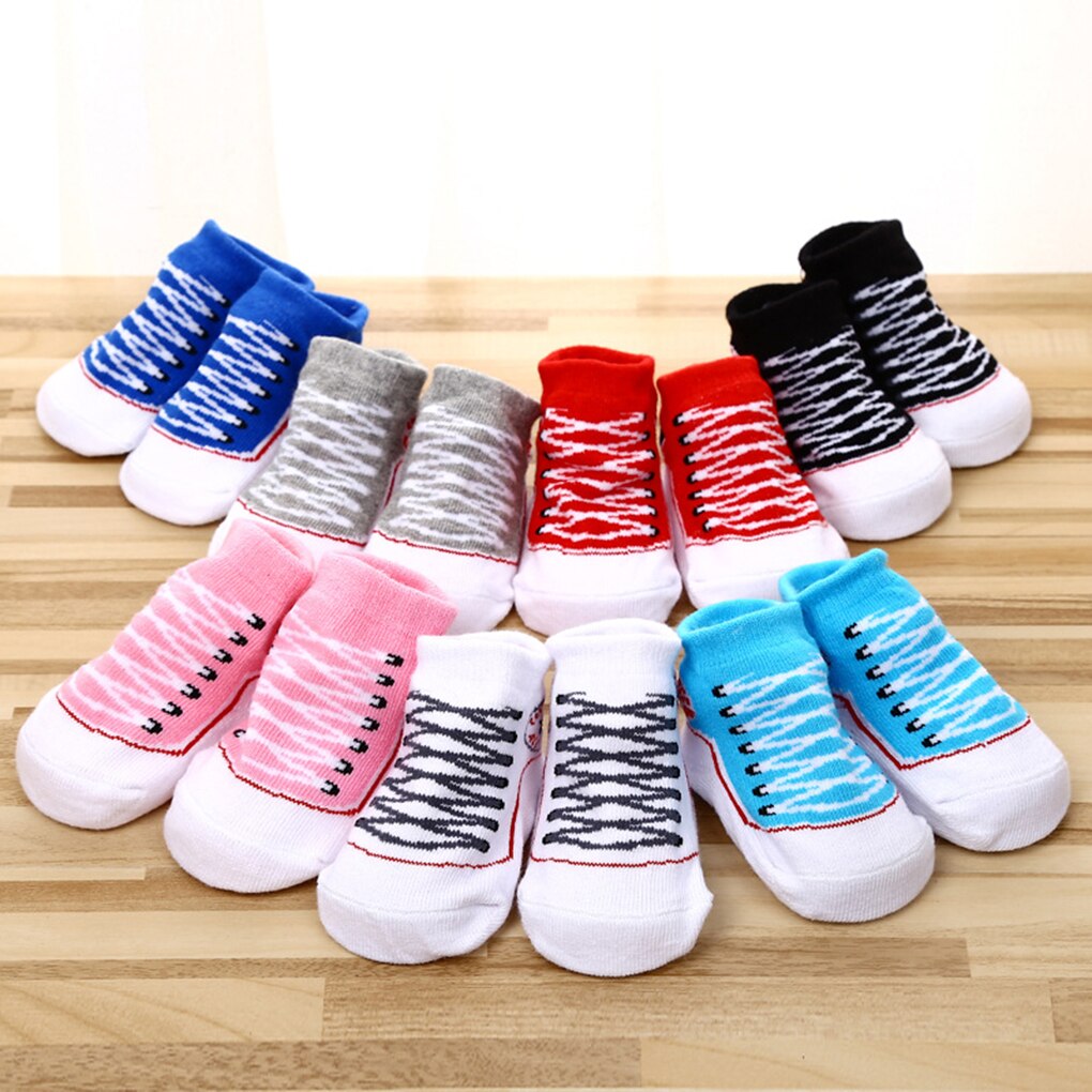 7 Colors 1 Pair Anti Slip Cotton Socks Shoes Slippers Socks for 0-6 Month Newborn Baby Boy Girls