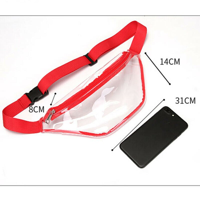 Ons Pvc Vrouwen Clear Taille Fanny Pack Belt Bag Hip Bum Bag Transparante Borst Pouch Glossy Glanzend Mode Unisex Outdoor taille Tas