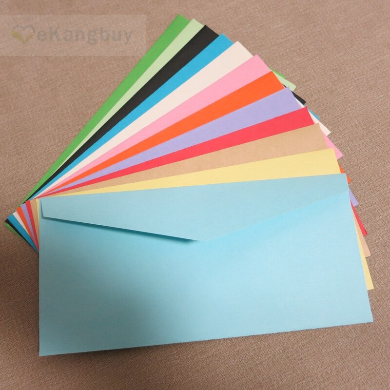 50 pcs 22x11 cm (8.6 "x 4.3") couleur papier enveloppe mariage Invitation enveloppes carte organisateur