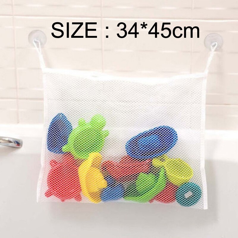 Animal Cute Bath Toys Kids Baby Tidy Storage Suction Bathroom Bathtub Doll Hanging Bag Basket Mesh Storage Bag Water Toys: 34x45cm