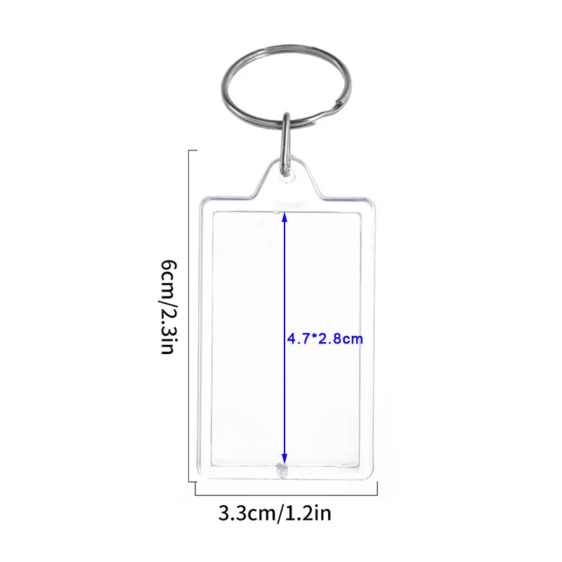 1-10 Uds DIY foto Keychian acrílico imagen insertar llavero cuadrado redondo personalizado llaveros divididos para de graduación de aniversario: 6 cm / Gris