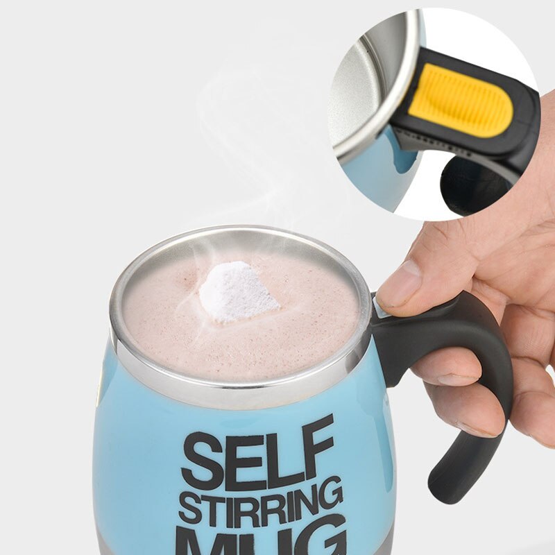 450ml selvomrørende krus magnetisk blender automatisk omrører krus til kaffe mælk rustfrit stål termokop dobbelt isoleret kop
