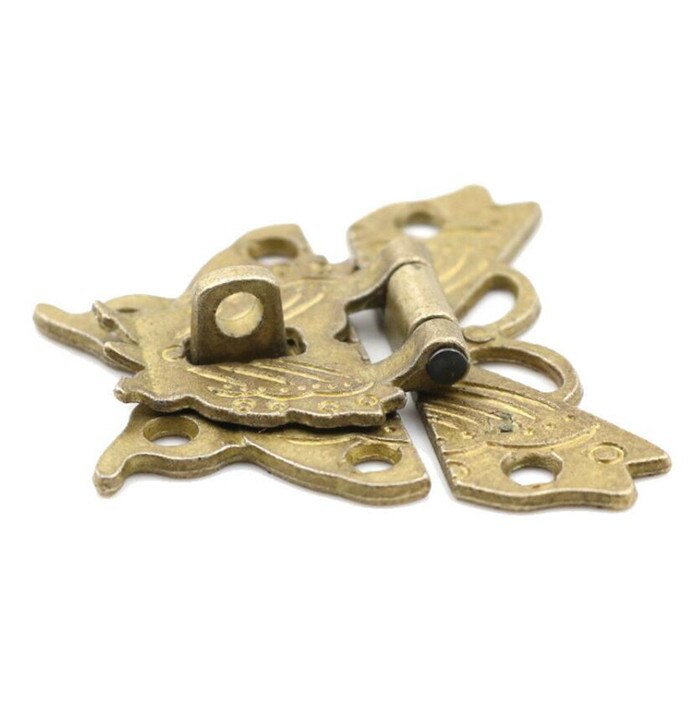 Retro Chic Butterfly Latch Catch Jewelry Wooden Box Lock Hasp Pad Chest Lock