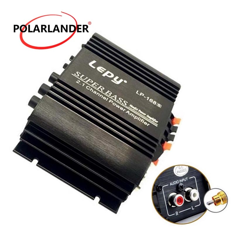 Lepy LP-168S 2 Channel Home 12V Small Car Aamplifier With Bass Adjustment With Aux Auxiliapyinput Power Switch Master Volume