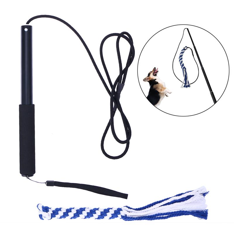 Interactieve Hond Speelgoed Uitschuifbare Flirt Pole Funny Chasing Staart Teaser En Exerciser Voor Huisdieren Telescopische Grappige Hond Stok