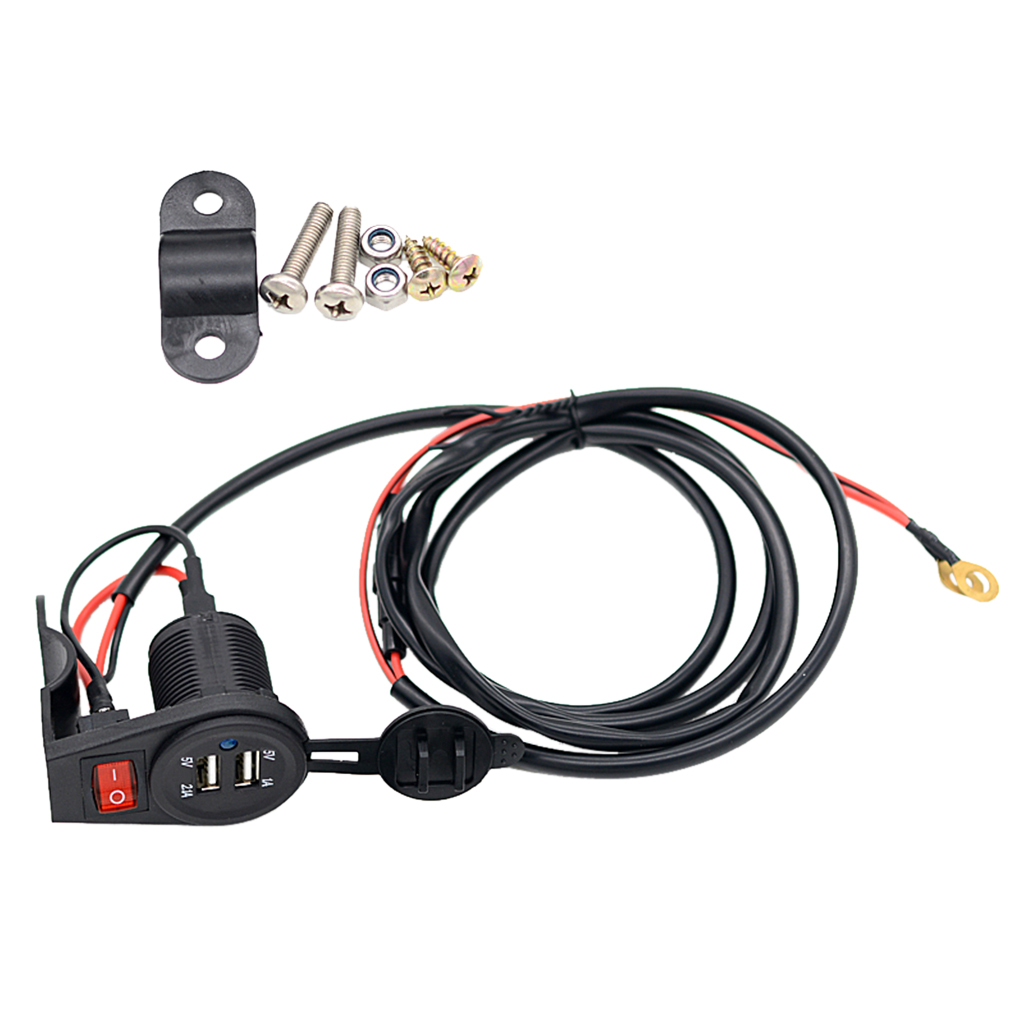 Dual Usb Power Port Outlet Socket Adapter Met Aan Uit Schakelaar 12-24V