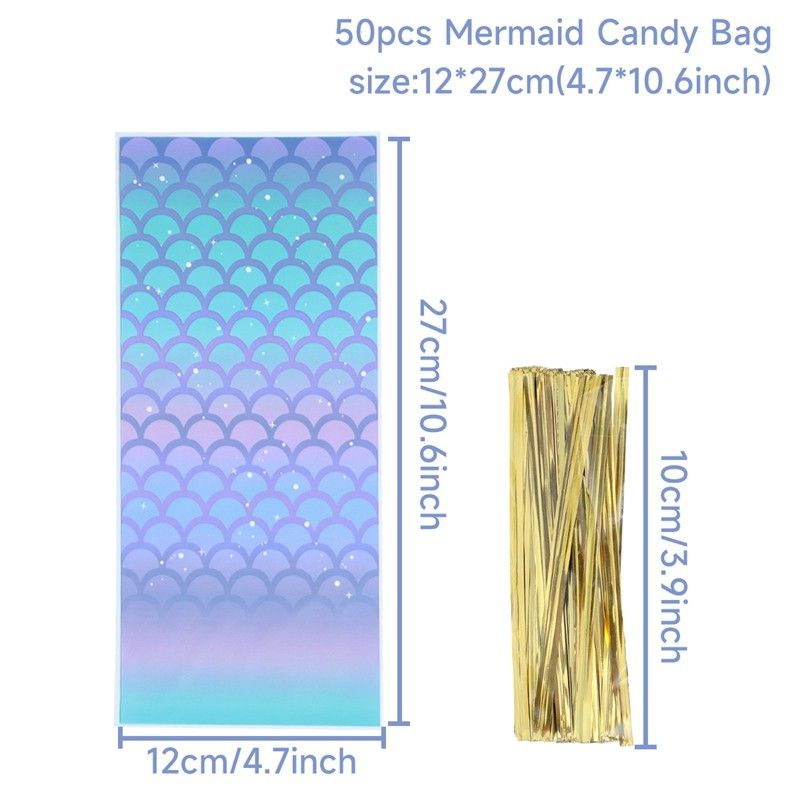Mermaid Tail Little Mermaid Birthday Party Candy B... – Grandado