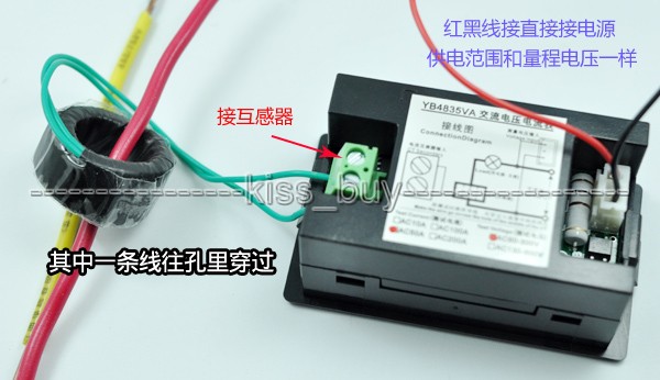 Ac 60-300v 0-50a led voltmeter amperemeter ac digital dual display volt amp tester meter 110v 220v