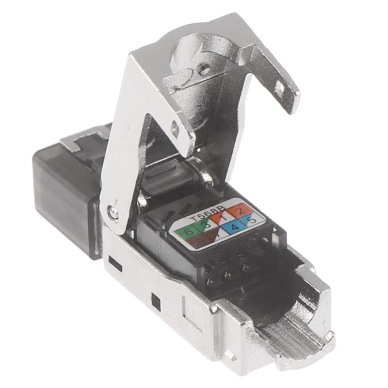 Cat7 RJ45 Crystal Plug Head Tool-less Connector No Crimp Tool-Less Cat7 30u Ethernet Network Shielded Connector