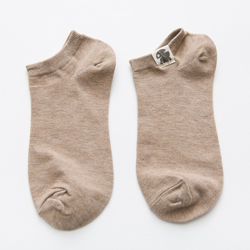 10 Pairs Large Size Socks Men Summer Breathable Alien Ankle Socks Short Cute Calcetines Deodorize Low Cut Thin Student EU 45: khaki