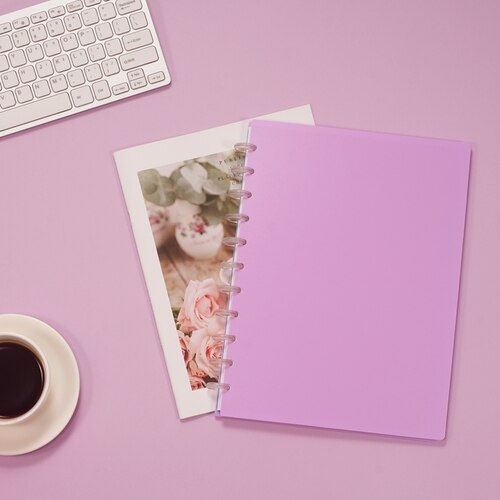 A4 Loose-leaf Notebook Simple Student Loose-leaf Paper Diary Mushroom Hole Removable Loose-leaf Notebook Business Notebook: purple