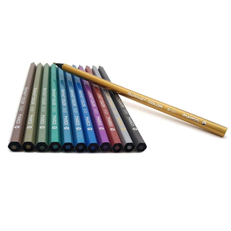 Marco lápices colores metálicos dibujar 6/12 Color artista bocetos lápices conjunto escuela suministros para arte de papelería