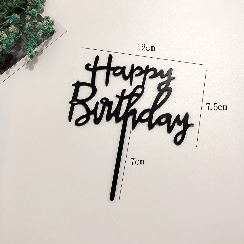 Outils de décoration de gâteaux de fête d'anniversaire en or Rose, décoration de gâteau en acrylique pour fille et garçon, accessoires de Dessert pour réception pour bébé: COFFEE