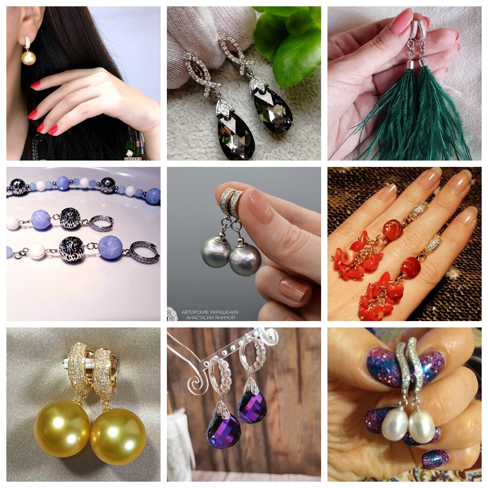 Multi-Stil Glänzende Strass Ohrring Haken Verschlüsse Zirkon Ohrringe Erkenntnisse Für Frauen DIY Schmuck Zubehör Liefert