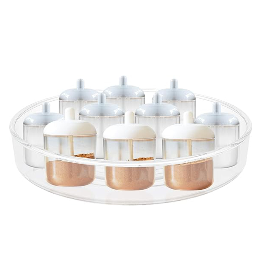 Rotating Turntable Organizer - for Kitchen, Pantry, Cabinet, Fridge - Spinning Food Storage Container for Spices, Condiments