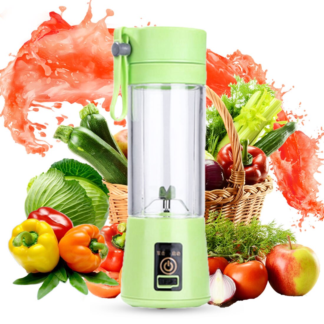 Bärbar mixer usb mixer elektrisk juicer maskin smoothie mixer mini matberedare personlig mixer kopp juice blandare: Grön