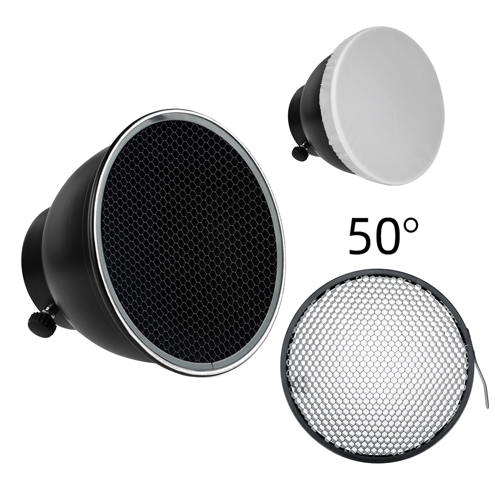7inch 18cm Standard Reflector Diffuser with Honeycomb Grid for Universa Mount Studio Light Strobe Flash K-150A K-180A E250 E300: 50 Degree