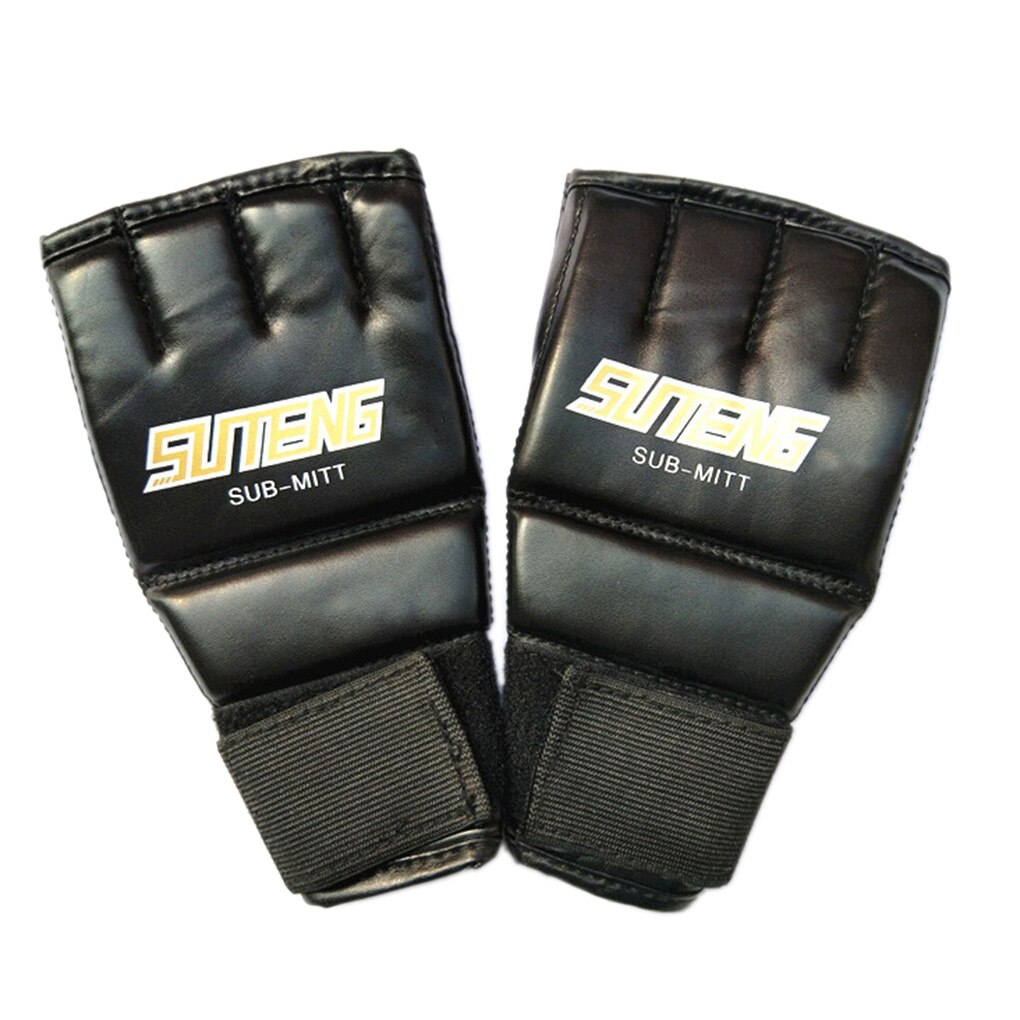 Boodun 1 paar bokshandschoenen sport heren halve vinger muay thai handschoenen mma kickboks training wanten coole handschoenen