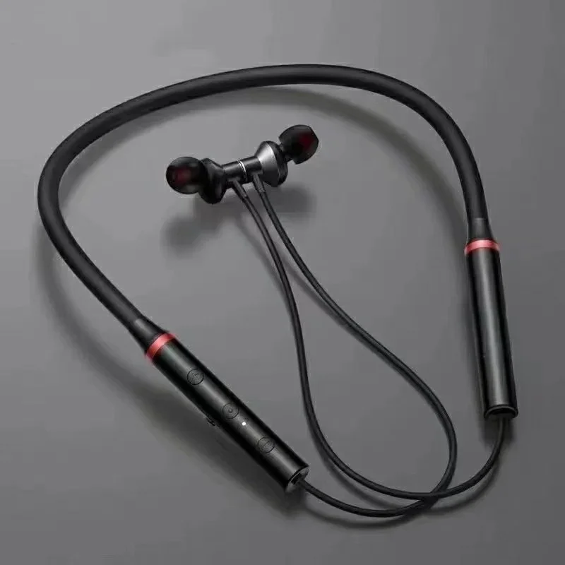 Wireless 5.0 Stereo Surround Headphone Magnetic Bluetooth Sport Neck-hanging Earbuds Waterproof Magnetic With Mic TWS Earbuds: WHITE