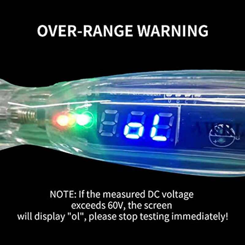Automotive Test Light 3-60V DC Digital LED Ciruit Tester Auto Bidirectional Voltage Tester Electric Test Pen