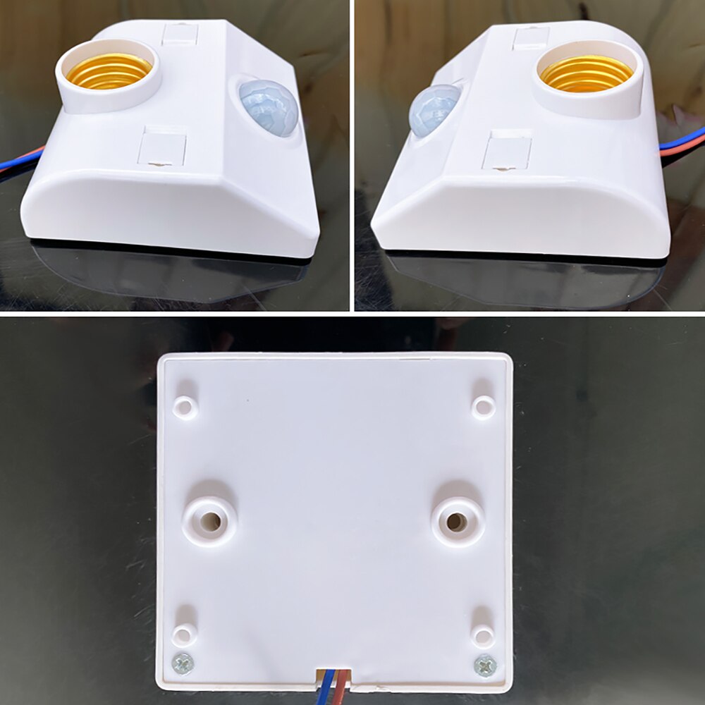 Porte-lampe LED E27, interrupteur à capteur de corps humain intégré, PIR ac 110v ac 220v, pour cage d&#39;escalier, couloir, porte, chambre à coucher, salon