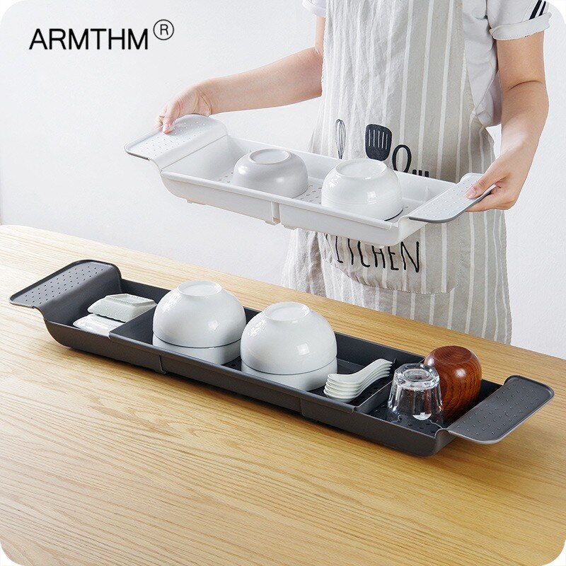 Łazienka/odpływ zlewu kuchennego uchwyt chowany wanna regał magazynowy wanna taca półka wanna ręcznik prysznic składany stojak