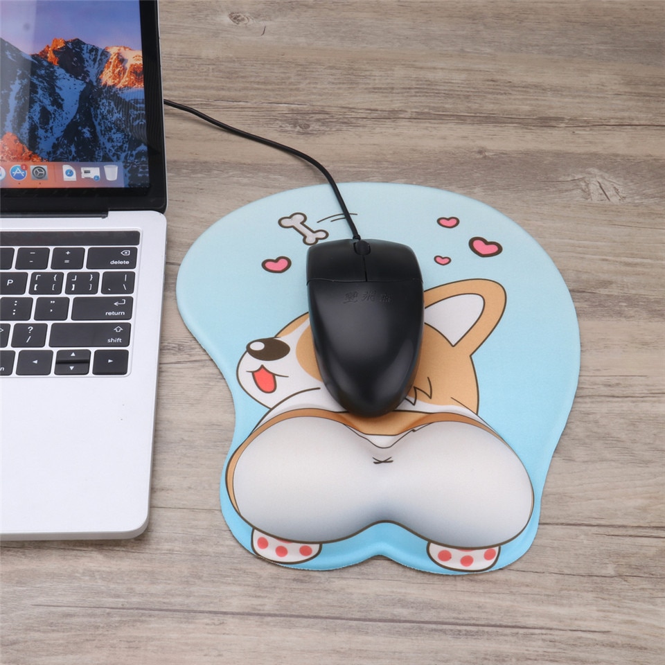 Adorável corgi não deslizamento sílica gel pulso resto mouse almofada suporte de pulso computador ergonômico mouse esteira confortável