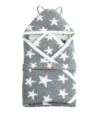 Sobres de punto de oso de dibujos animados para recién nacidos, sacos de dormir de otoño gris abotonada bebé infantil, saco de dormir, manta de primavera: 82W423 Gray