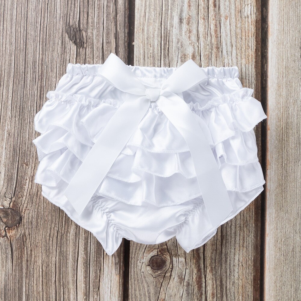 Arloneet baby bowknot volang bloomers shorts söt baby blöjöverdrag nyfödd shorts sommar volang byxor pp blöjshorts  j0620: Wh / 3m