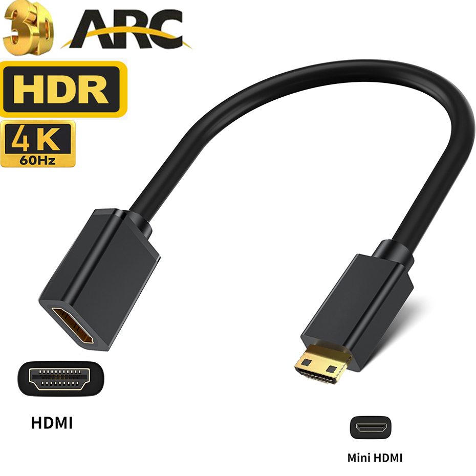 Kabel Mini HDMI zu HDMI Kabel HDMI Typ C Ultrakurzes HDMI Mini HDMI Kabel für Digitalkamera Tablets Laptop 4K 60Hz HDMI 2.0