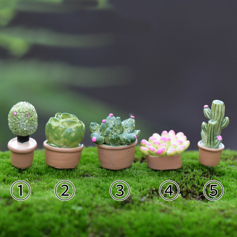 5 STKS Levensechte Mini Kunstmatige Vlezige Cactus Plant Real Touch Palm Bonsai Landschap Decoratieve Bloem Tafel Decoratie