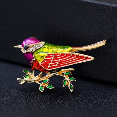 Huanzhi Vintage Druipen Glazuur Zirkoon Parel Abstracte Metalen Animal Broche Voor Vrouwen En Man Kraag Accessoires Sieraden: 11