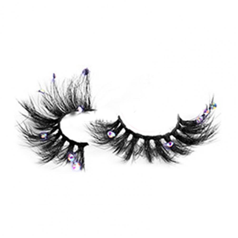 Echo-beauty 3D Mink False Eyelashes Extending Rhinestone Long Wispy Natural False Lashes Mixed Color for Female Daily Make-up: 9