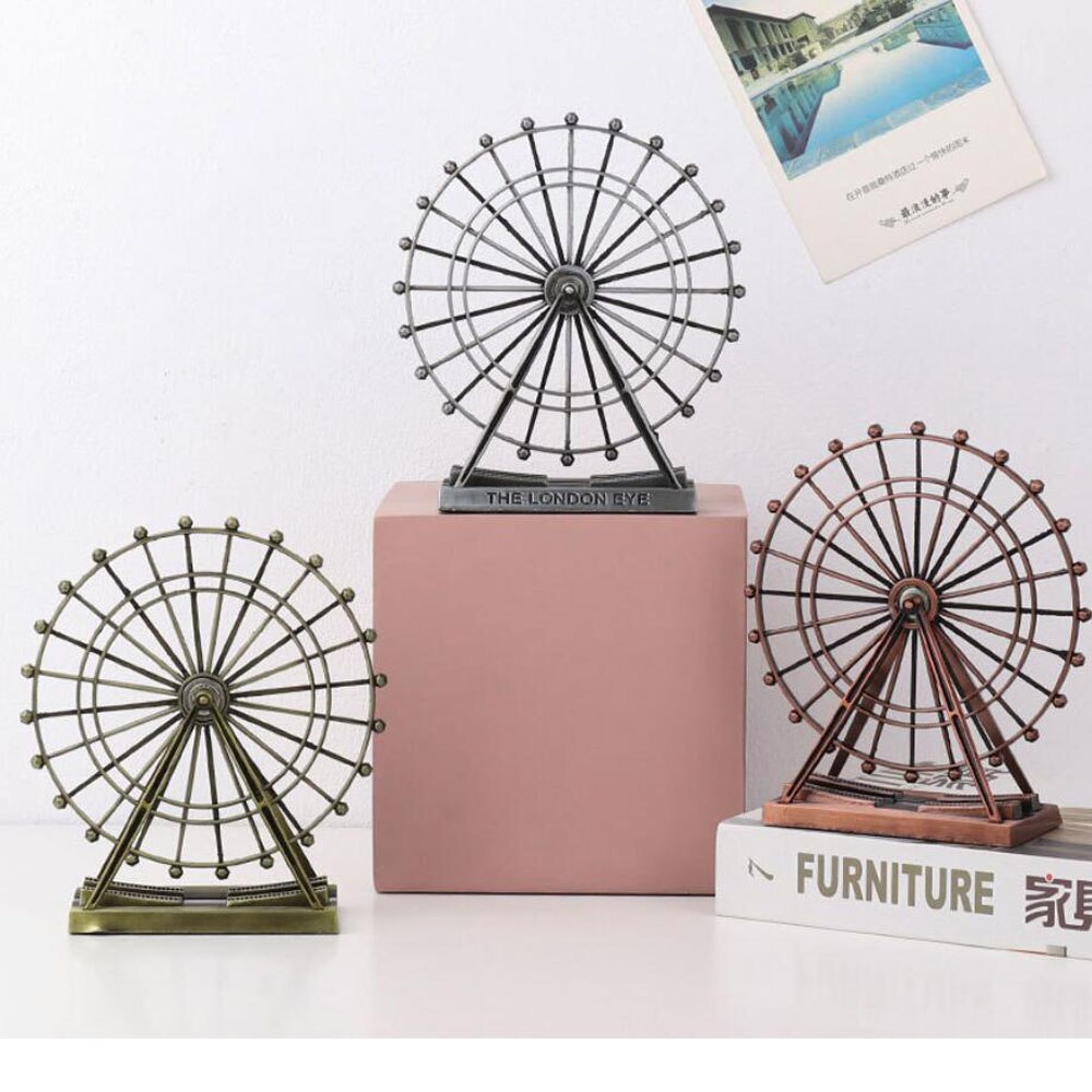 Metal crafts wrought iron ferris wheel decoration home living room desk decorations