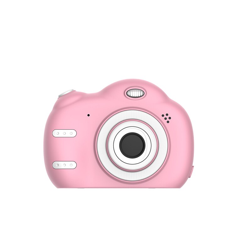 children's mini digital camera 1800W front and rear camera 2.4 inch cartoon cute camera outdoor photography kids camera: Pink / 32G