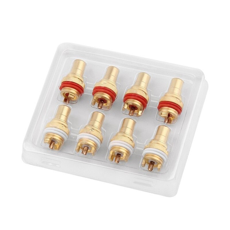 Rca-kontakt honhögtalarterminaler guld/rodiumpläterad koppar rca-uttag chassi cmc-kontakter audiojack hifi-adapterkontakt: Shakin 1 låda