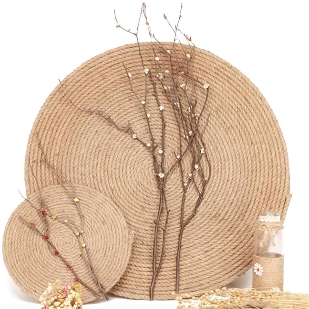 Cuerda de Yute Natural de 6mm, cordel trenzado de cáñamo de alta resistencia, cuerda de macramé, artesanía DIY, decoración hecha a mano, rascador para mascotas de 1m-50m