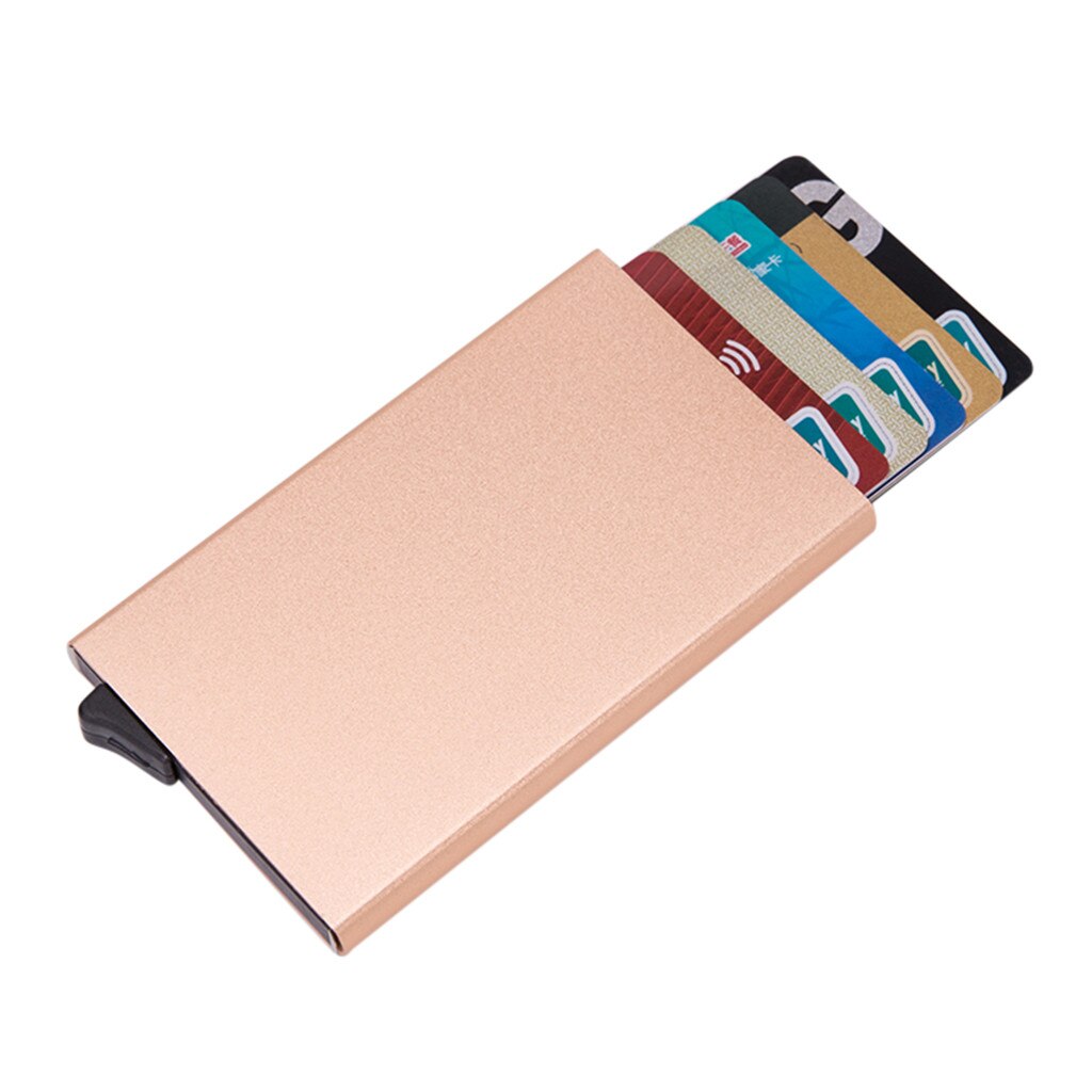 Aelicy Men Credit Card Holders Business ID Card Case Automatic RFID Card Holder Aluminium Bank Card Wallets: GD