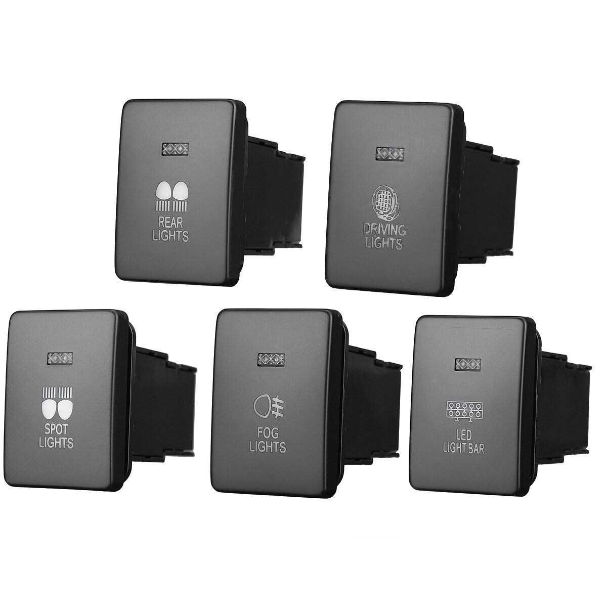 12V Car Light Push Button Fog Spot Rear Driving Light LED Light Bar Switch for Mitsubishi Mirage LA Outlander ZK Triton MQ MR