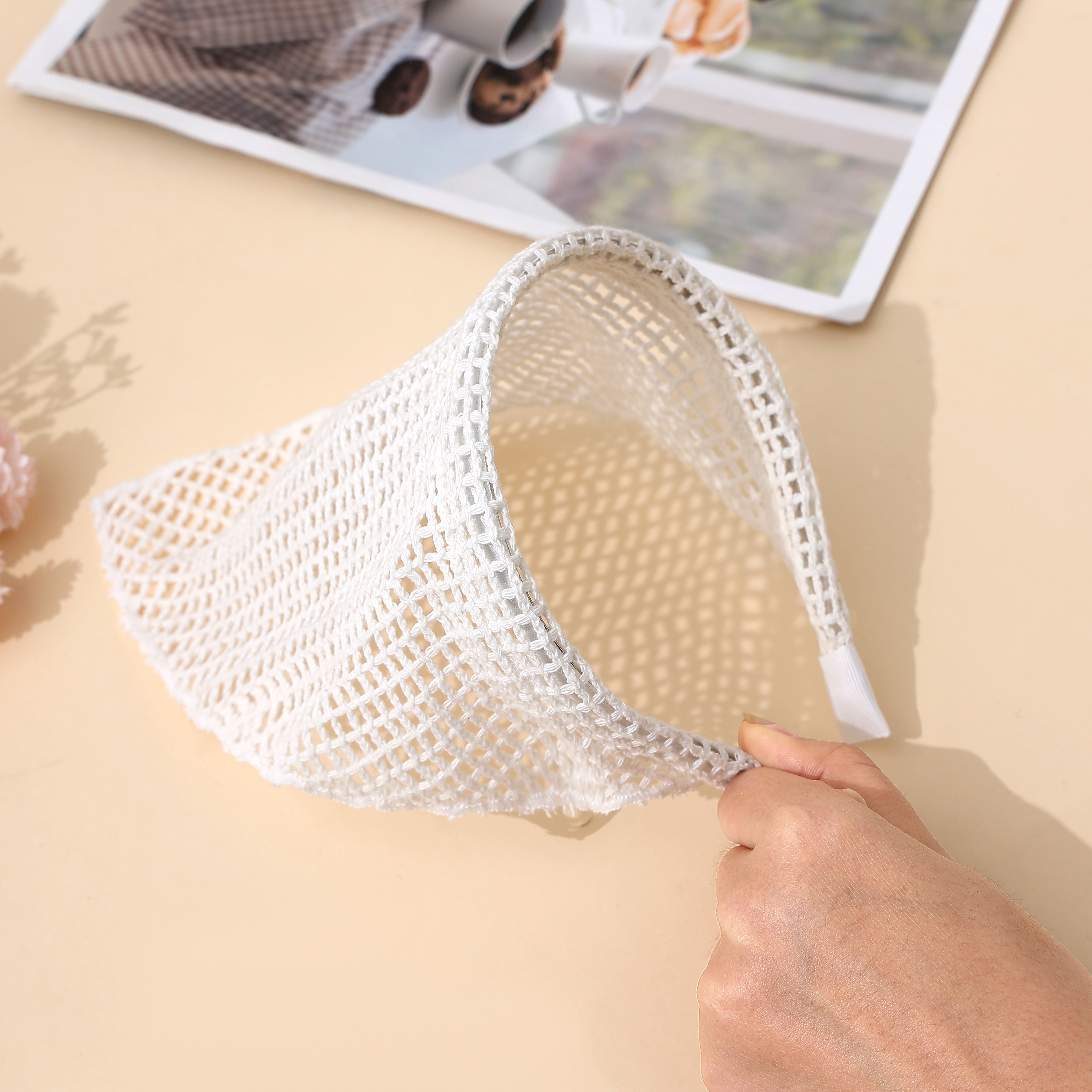 Pañuelo de algodón para niñas, diadema para primavera y verano, accesorios bonitos para el cabello: Color vino