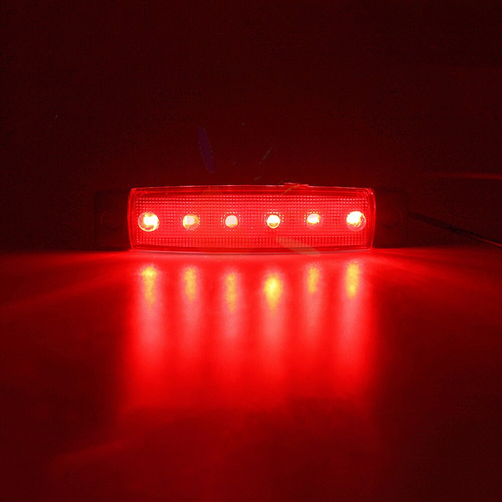 10 stk 24v 6 led bil lastbil trailer trailer side markør blinklys lys klaring lys signal lamper advarsel bagside lys rød rød