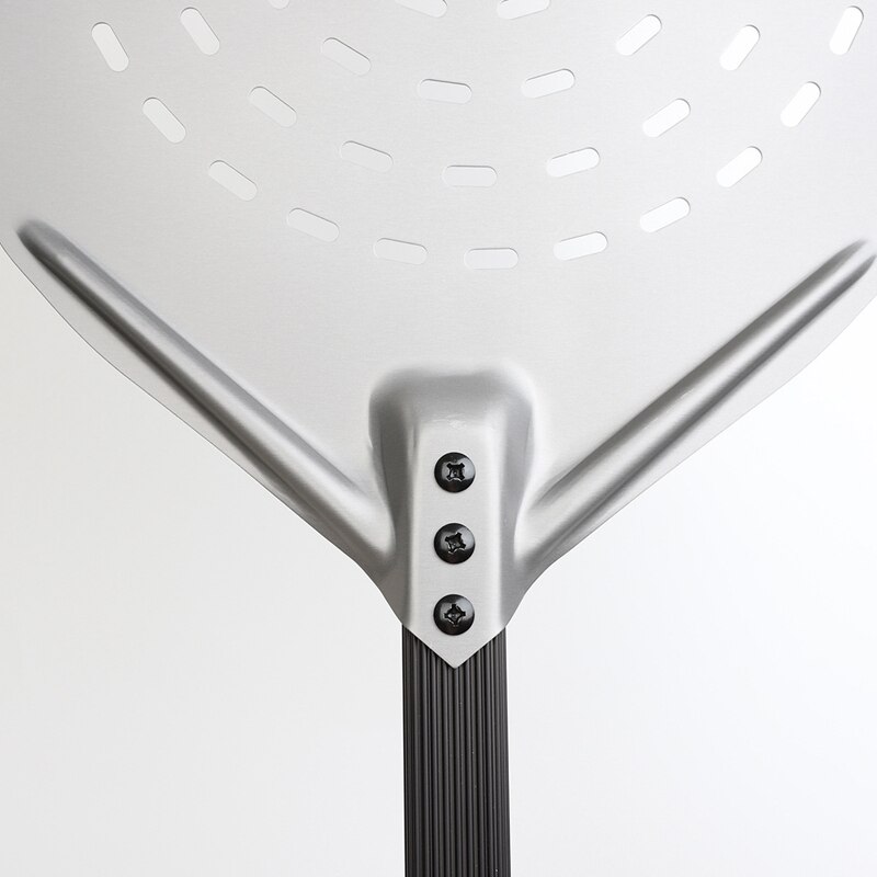 Practical 12 Inch Anodized Aluminum Pizza Paddle Perforated Pizza Peel Pizza Shovel for Baking Homemade Pizzas