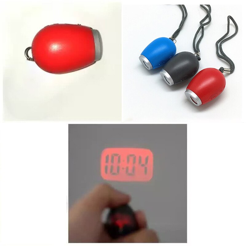 De Tijd Projectie Klok Mini LED Horloge Projector Zaklamp Opknoping Touw Kleine Draagbare Klok Hoge Intensiteit LED Licht