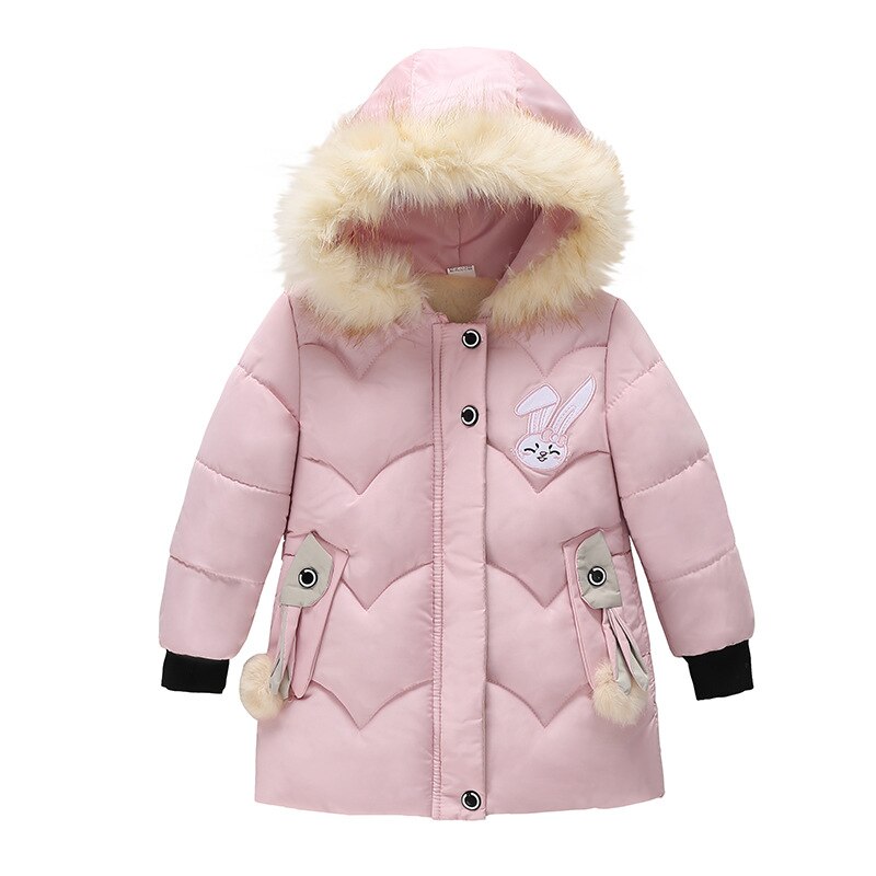 Menoea Kinderen Warme Bovenkleding Jas Voor Kids Hooded Jassen Voor Meisjes Winter Katoen Gevoerde Kleding Peuter Meisjes Warme Kleding: AH1255pink / 3T